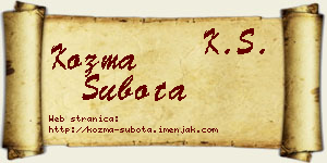 Kozma Subota vizit kartica